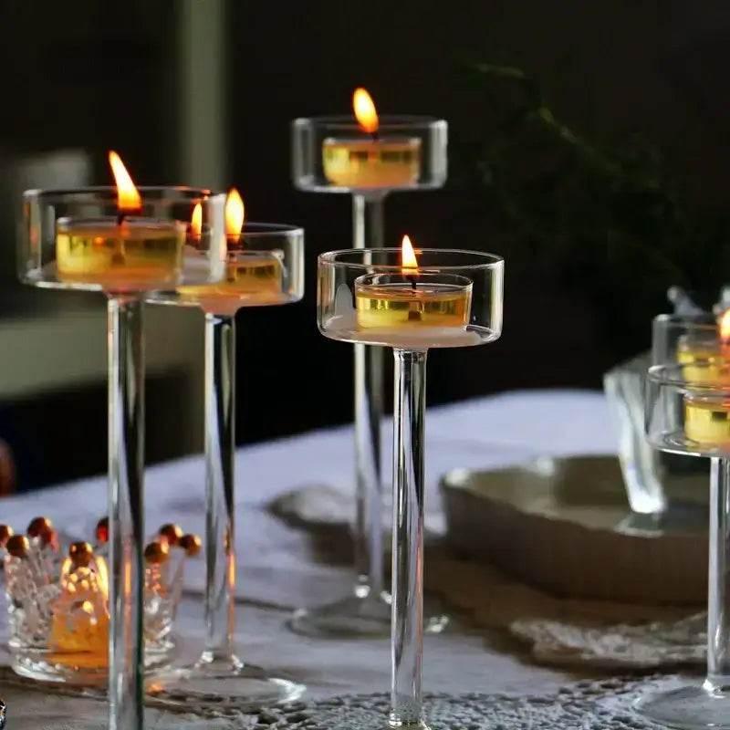 Elegantes Glas Teelichthalter Set (in verschiedenen Größen) – Kochschein