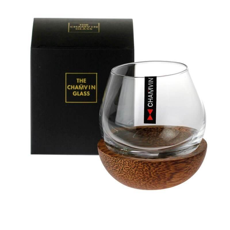 Whiskyglas SHAKER - mit Untersetzer aus Holz - Kochschein