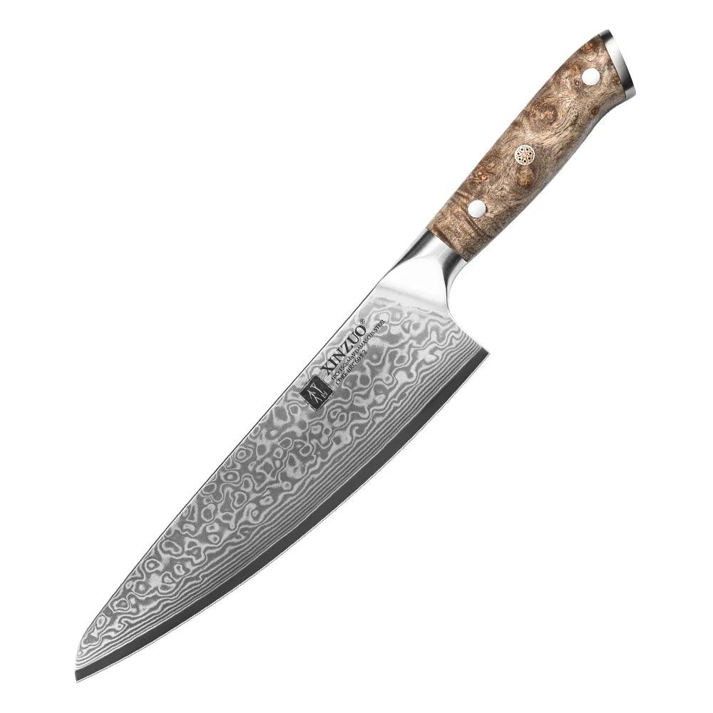 XINZUO Damastmesser Set - Yu-Series | 67 Lagen - Holzgriff (Einzeln oder Set) - Kochschein
