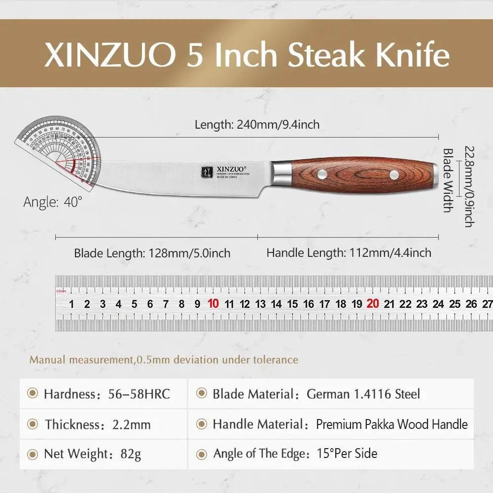 XINZUO Steakmesser Set aus Edelstahl (Einzeln oder 4er Set) - Kochschein