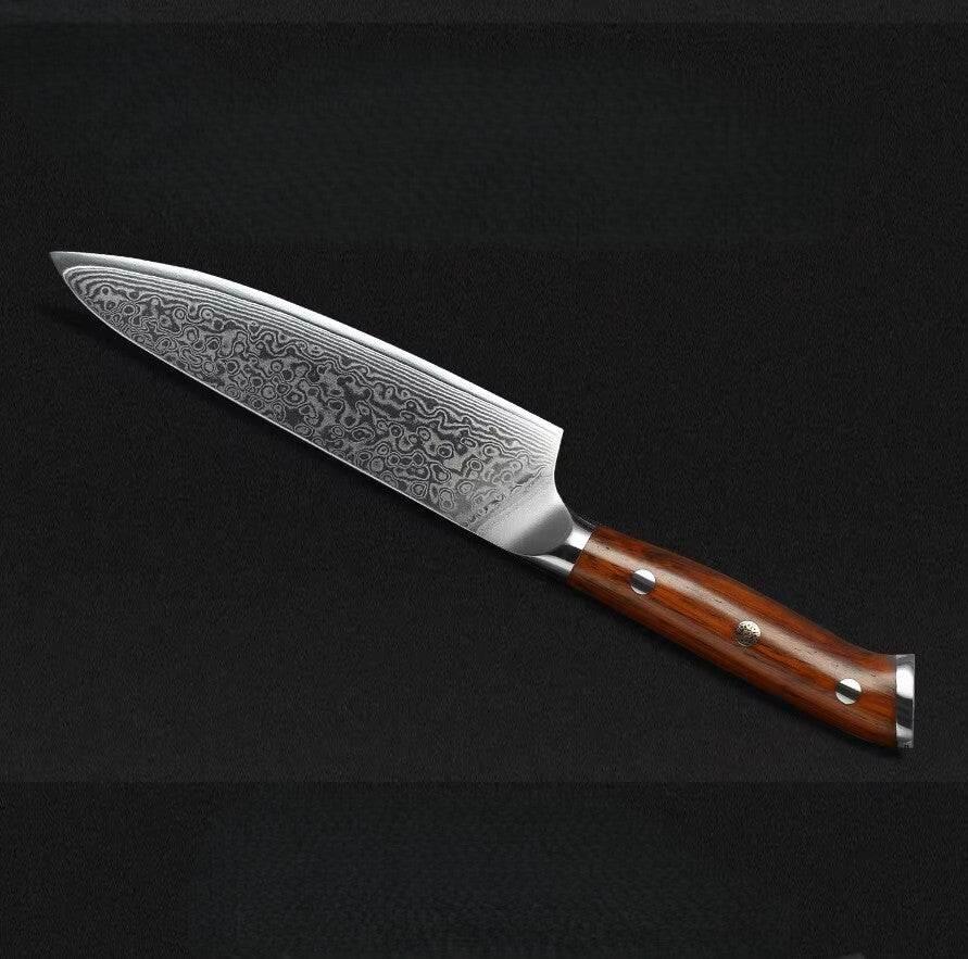 XINZUO Utility Damastmesser 5" – Japanischer Damaskus Stahl - Kochschein