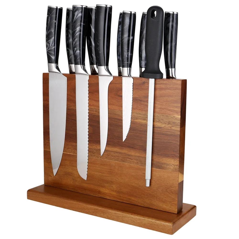 XITUO Doppelseitiger Magnetischer Messerblock Akazienholz - Kochschein