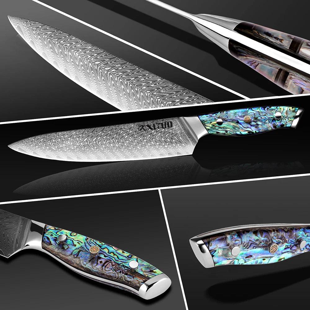 XITUO Premium Damastmesser Set - Art-Series | 67 Lagen (Einzeln oder 6er Set) - Kochschein