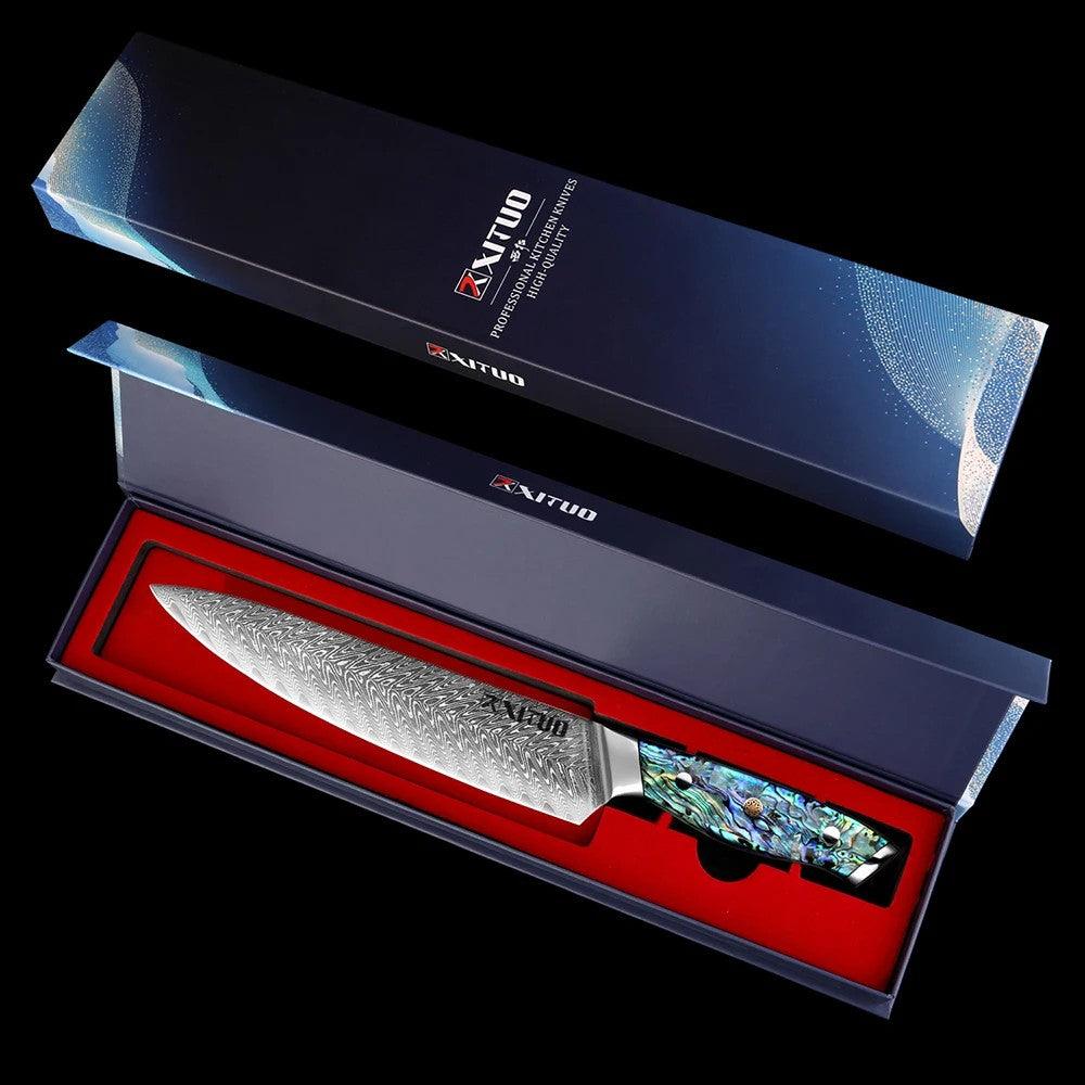 XITUO Premium Damastmesser Set - Art-Series | 67 Lagen (Einzeln oder 6er Set) - Kochschein