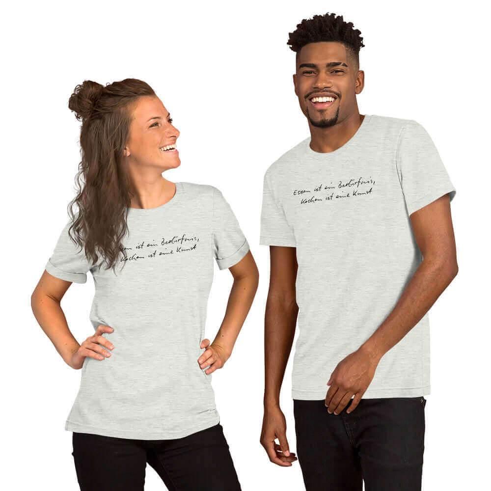 T-Shirt bedruckt - Baumwolle | Kochen ist eine Kunst (in zwei Farben) - Kochschein