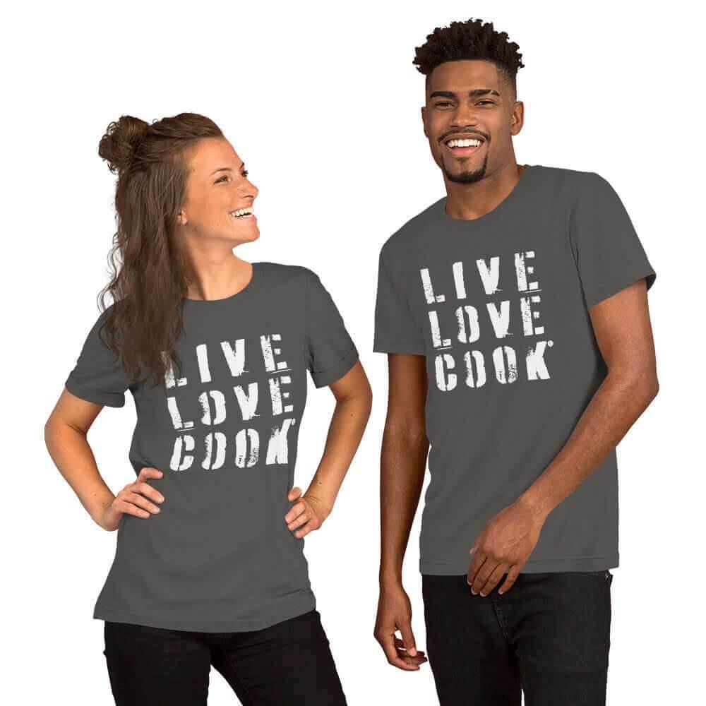 T-Shirt bedruckt - Baumwolle | Live-Love-Cook (viele Farben) - Kochschein