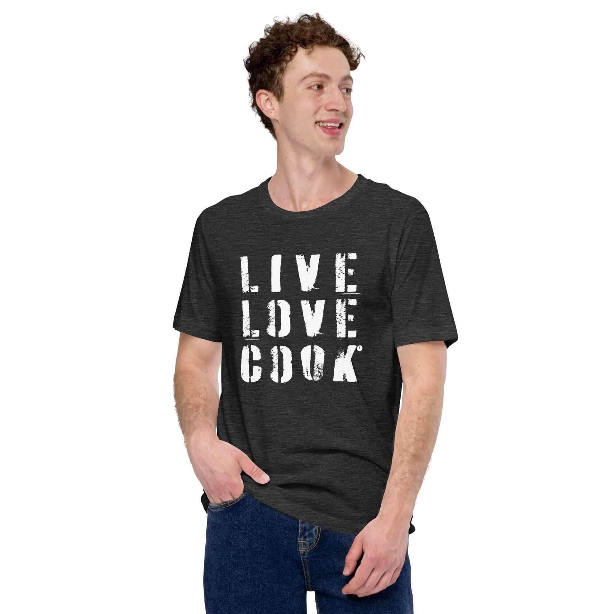 T-Shirt bedruckt - Baumwolle | Live-Love-Cook (viele Farben) - Kochschein