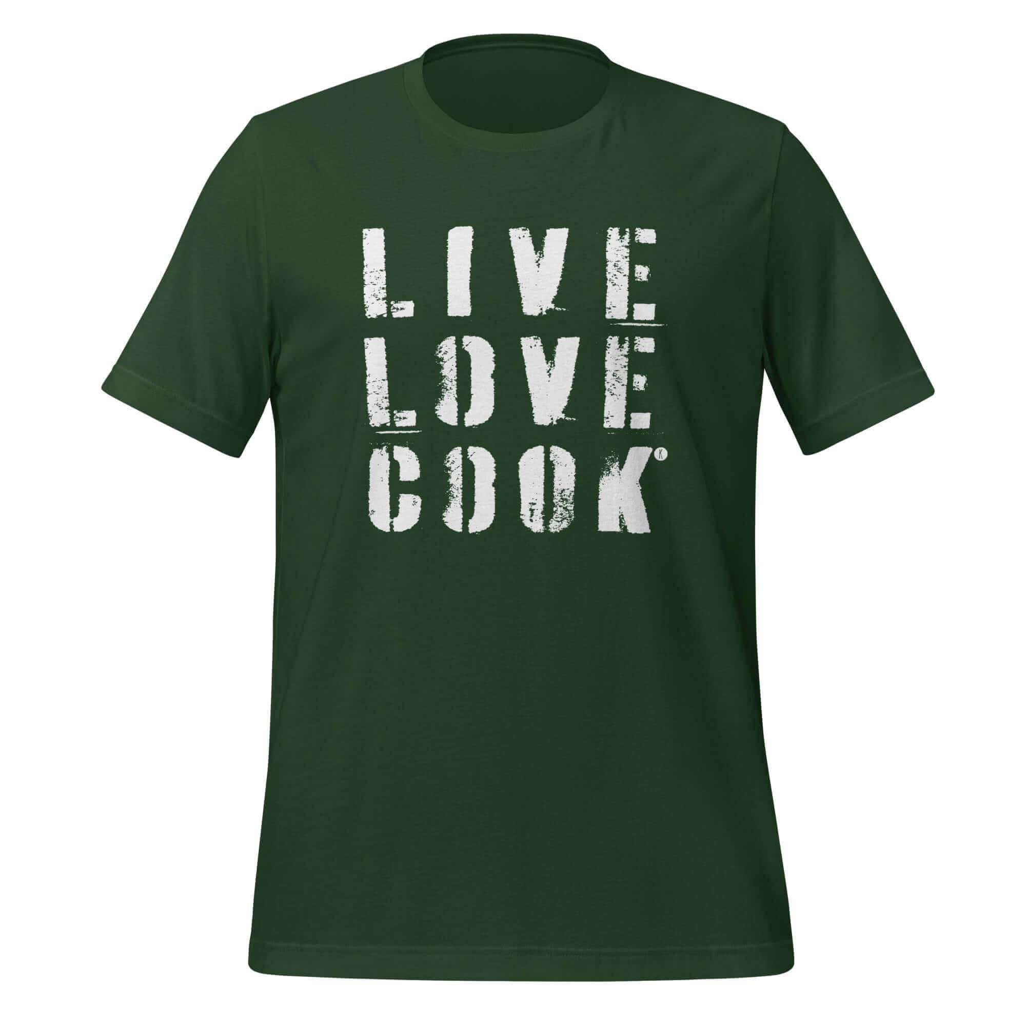 T-Shirt bedruckt - Baumwolle | Live-Love-Cook (viele Farben) - Kochschein