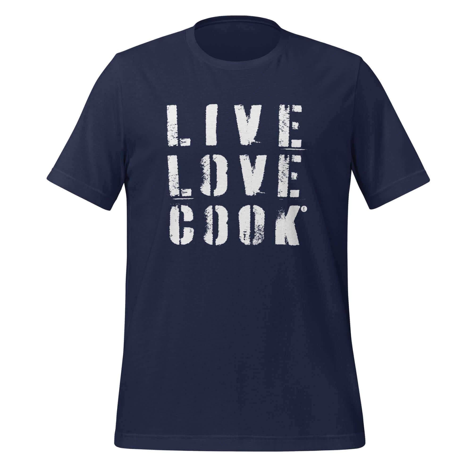 T-Shirt bedruckt - Baumwolle | Live-Love-Cook (viele Farben) - Kochschein
