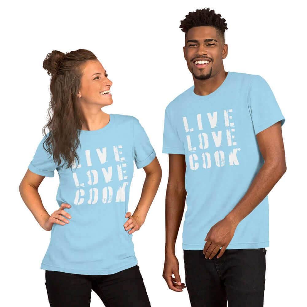 T-Shirt bedruckt - Baumwolle | Live-Love-Cook (viele Farben) - Kochschein