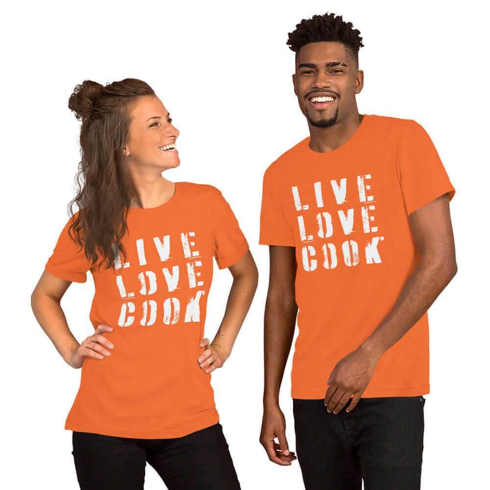 T-Shirt bedruckt - Baumwolle | Live-Love-Cook (viele Farben) - Kochschein