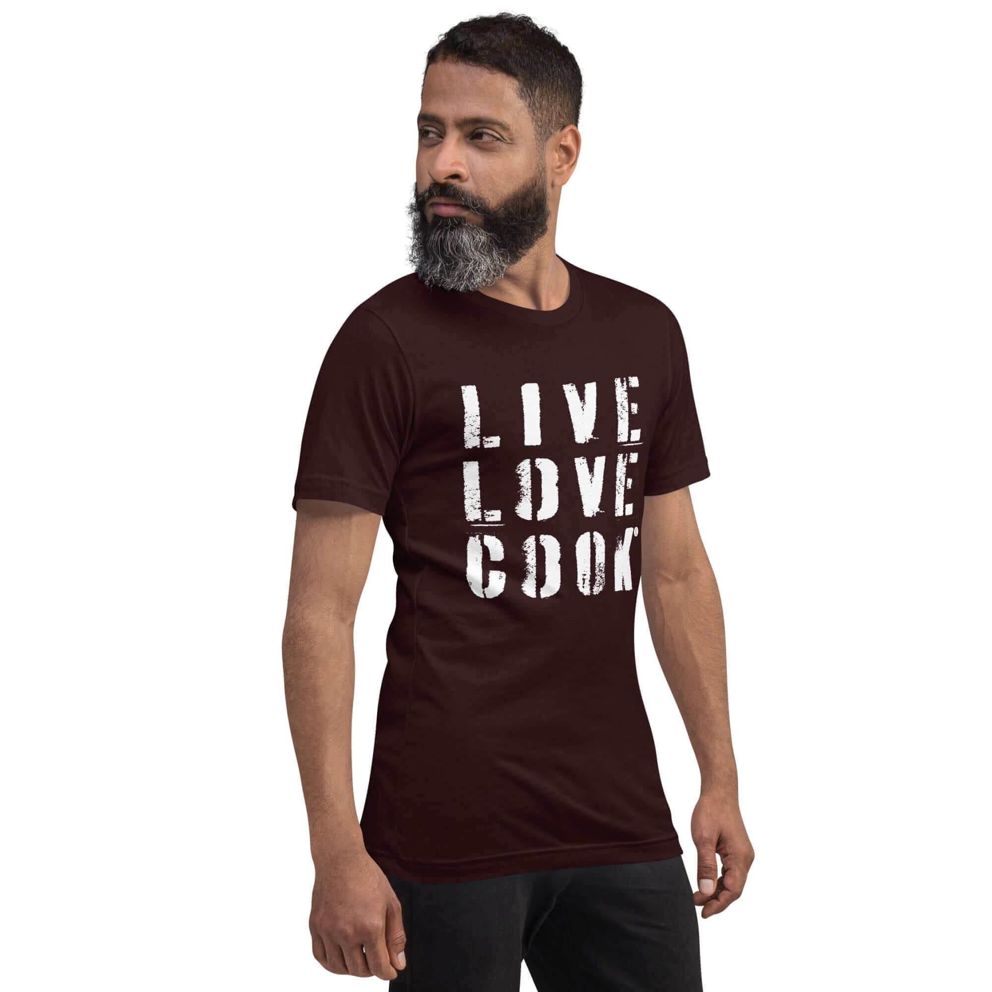 T-Shirt bedruckt - Baumwolle | Live-Love-Cook (viele Farben) - Kochschein