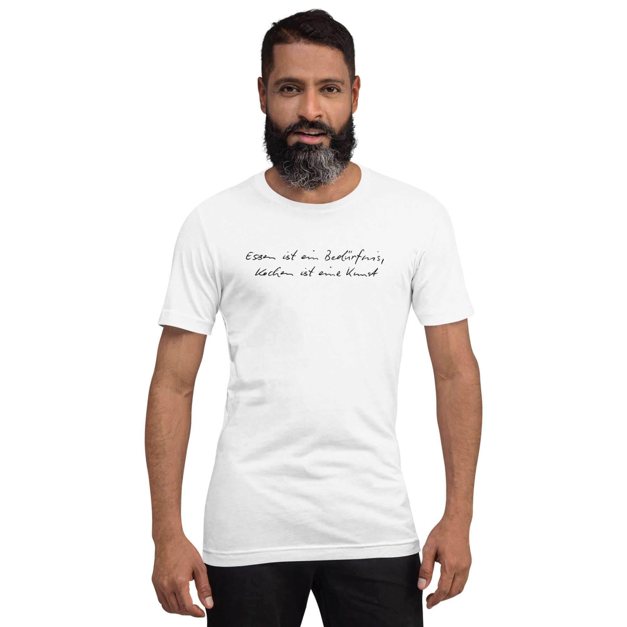 T-Shirt bedruckt - Baumwolle | Kochen ist eine Kunst (in zwei Farben) - Kochschein