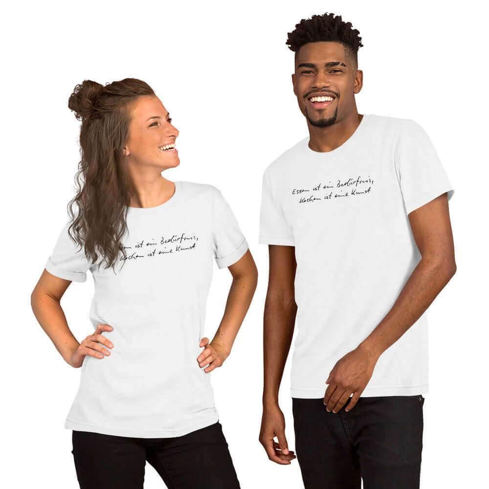 T-Shirt bedruckt - Baumwolle | Kochen ist eine Kunst (in zwei Farben) - Kochschein