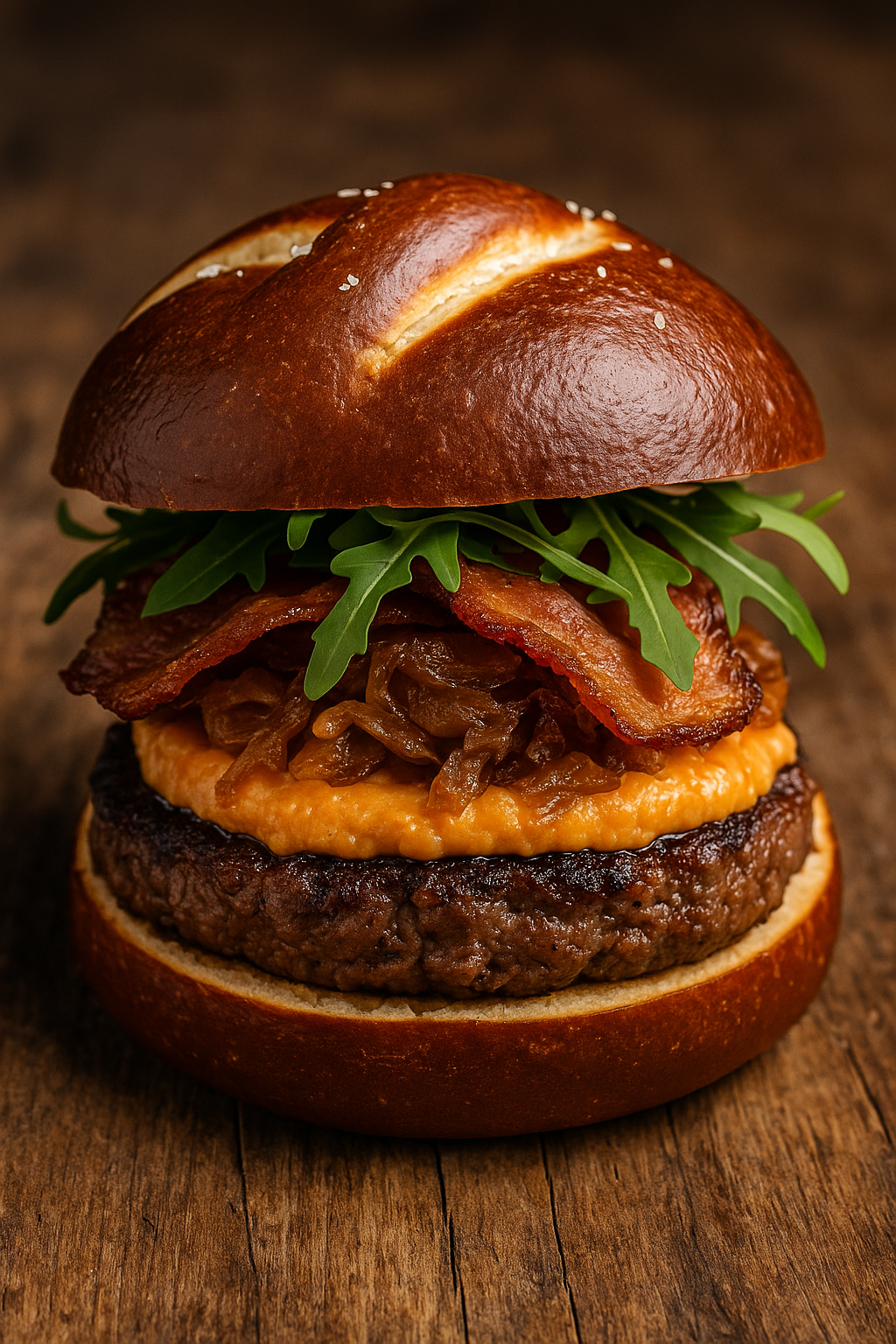 Der Bavarian Burger – Weiß-blauer Genuss mit Obazda & Brezenbun - Kochschein