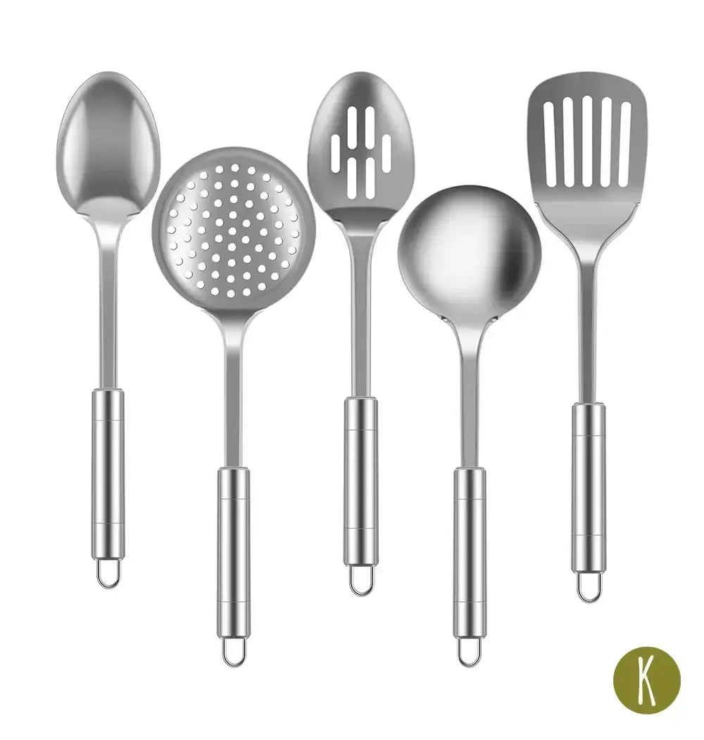 Edelstahl Kochutensilien Set | Edel (5-teilig) nur €18.95