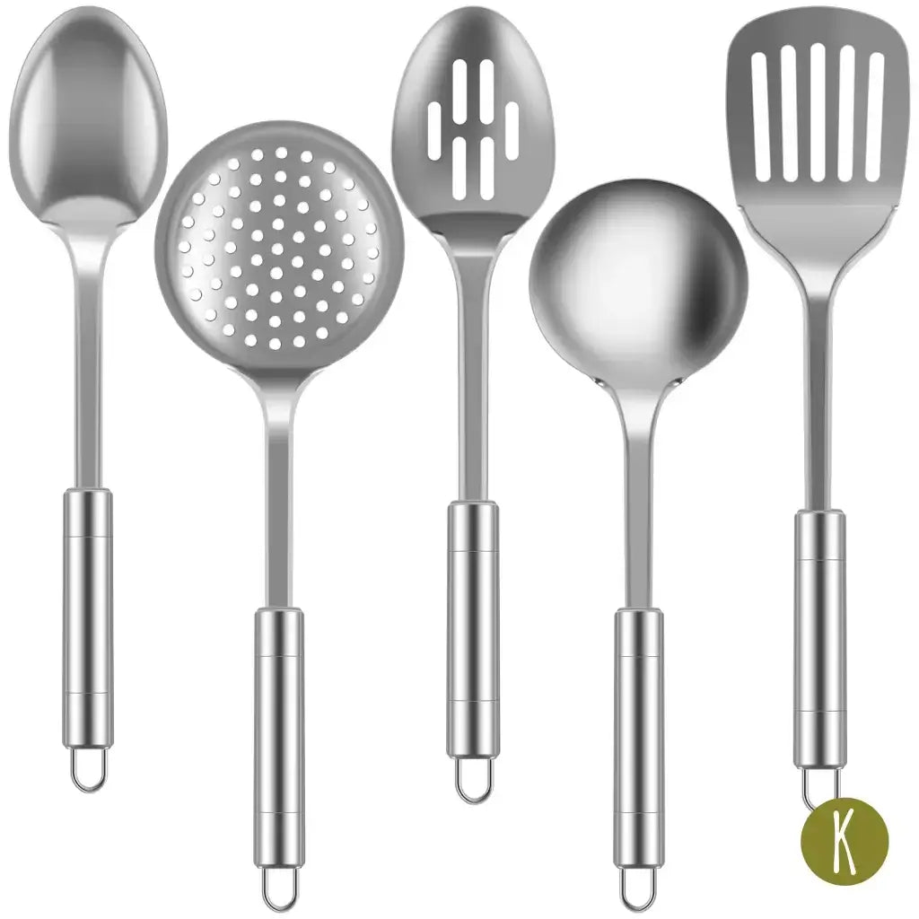 Edelstahl Kochutensilien Set | Edel (5-teilig) nur €18.95