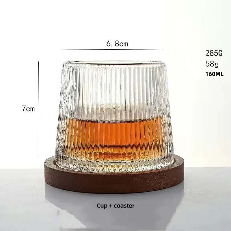 Rotierendes Whisky Glas aus Bleifreiem Kristallglas nur €12.90