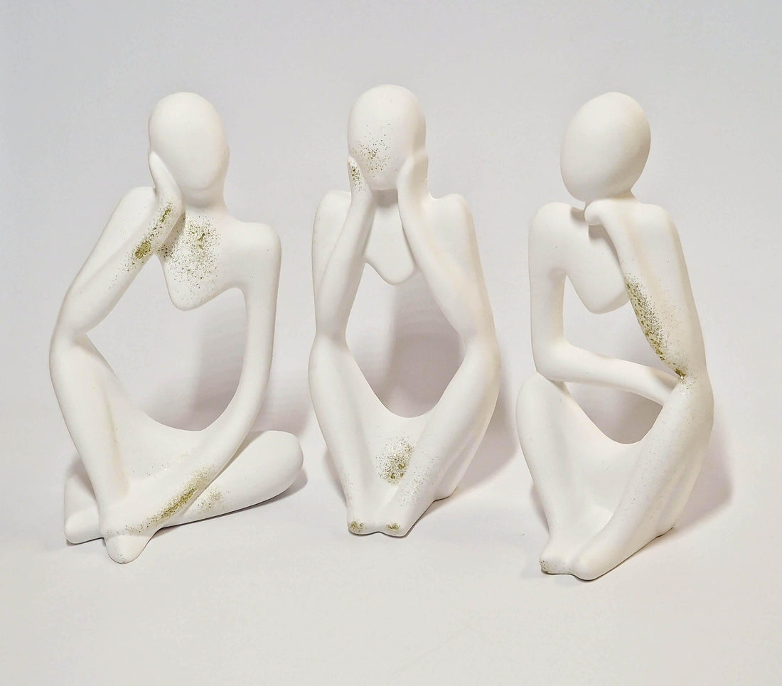 Handgefertigte Gipsfiguren im 3er-Set (zwei Farben) - Kochschein