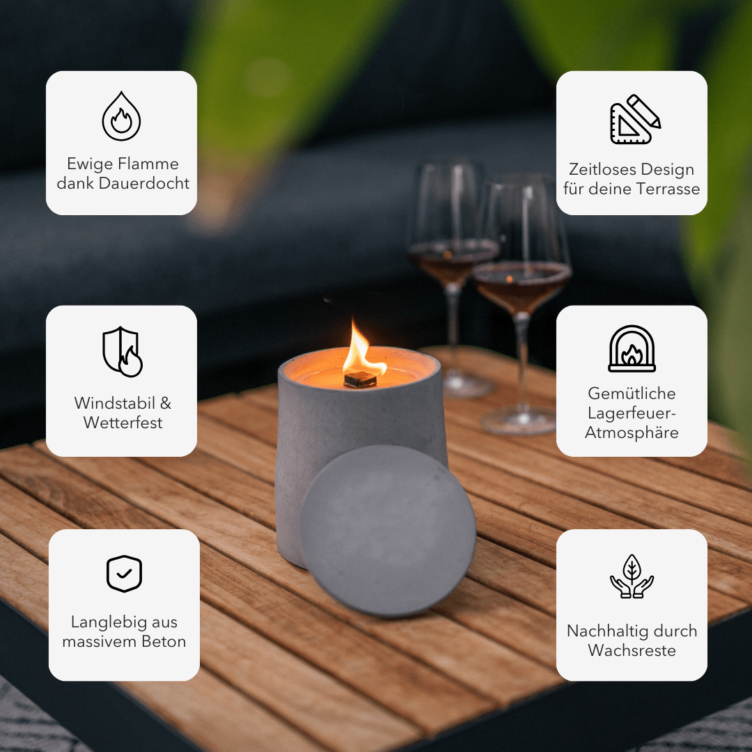 Dauerfeuer Kerze CLARUS Outdoor