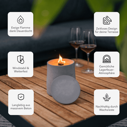 Dauerfeuer Kerze CLARUS Outdoor