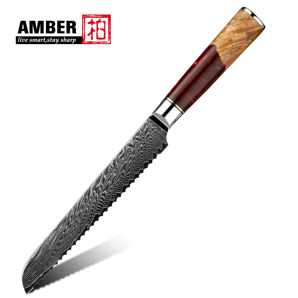 AMBER Japanisches Kochmesser-Set, Schwarzer San Mai VG10 Stahl, in Geschenkbox (verschiedene Sets) - Kochschein