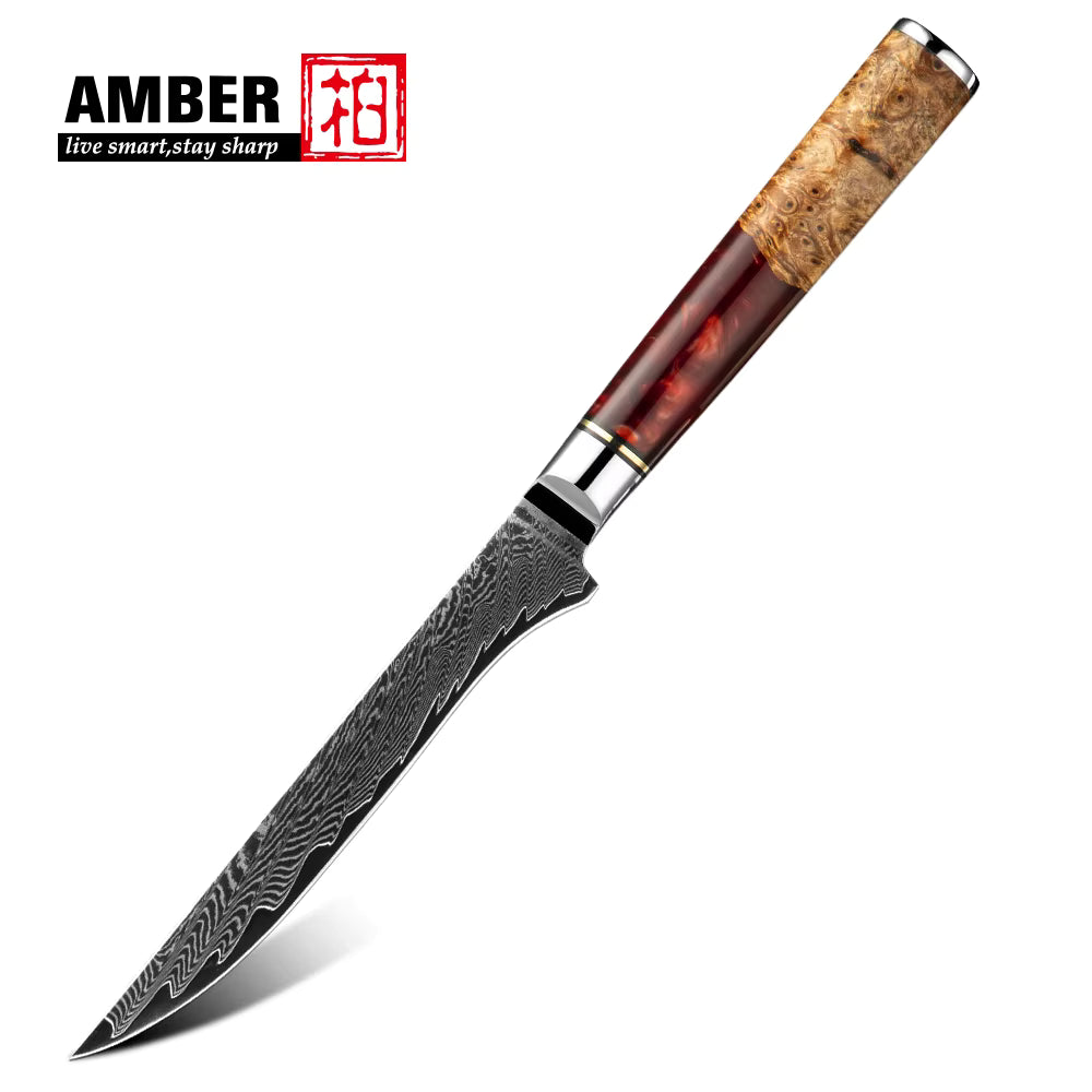 AMBER Japanisches Kochmesser-Set, Schwarzer San Mai VG10 Stahl, in Geschenkbox (verschiedene Sets) - Kochschein