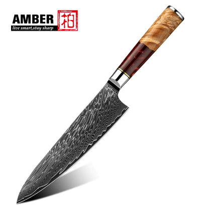 AMBER Japanisches Kochmesser-Set, Schwarzer San Mai VG10 Stahl, in Geschenkbox (verschiedene Sets) - Kochschein