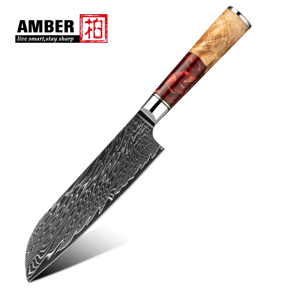 AMBER Japanisches Kochmesser-Set, Schwarzer San Mai VG10 Stahl, in Geschenkbox (verschiedene Sets) - Kochschein