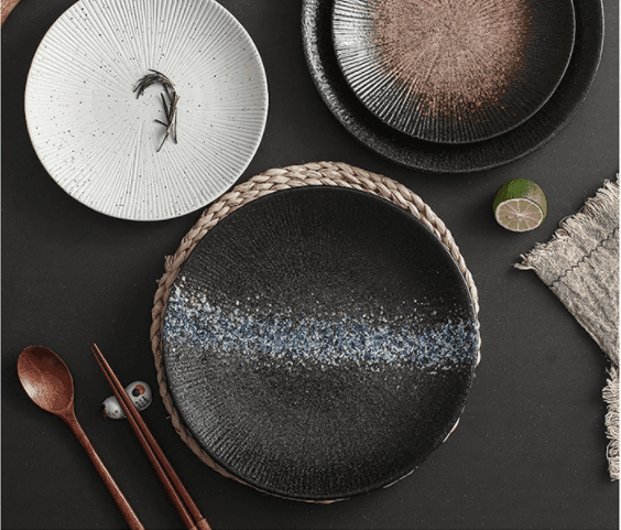 Wunderschöne asiatische runde Essteller aus Porzellan (Zwei Größen - viele Farben) - Kochschein