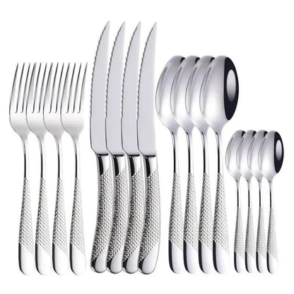 Besteckset 18/10 Edelstahl | DEKOR (zwei Varianten und Sets) - Kochschein