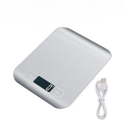 Digitale Küchenwaage Edelstahl - 10kg USB (2 Farben) - Kochschein