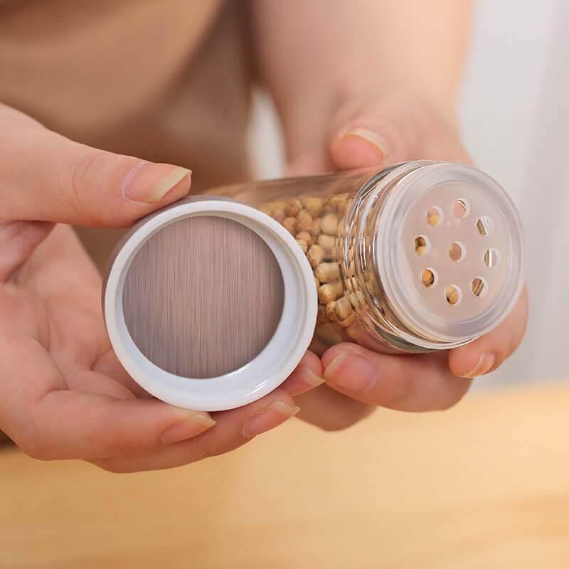 Edelstahl Drehgestell Gewürzständer Set Glas (verschiedene Größen) - Kochschein