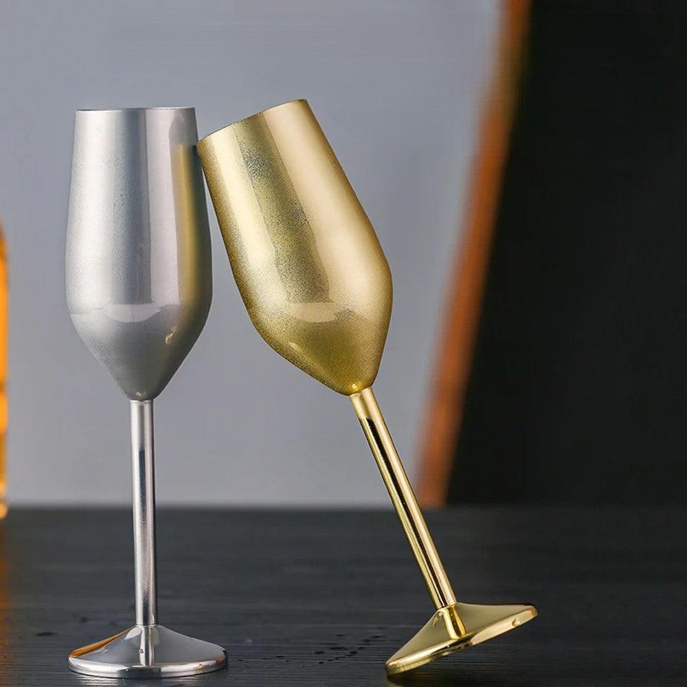 Wunderschönes Edelstahl Weinglas und Sektglas (verschiedene Farben) - Kochschein