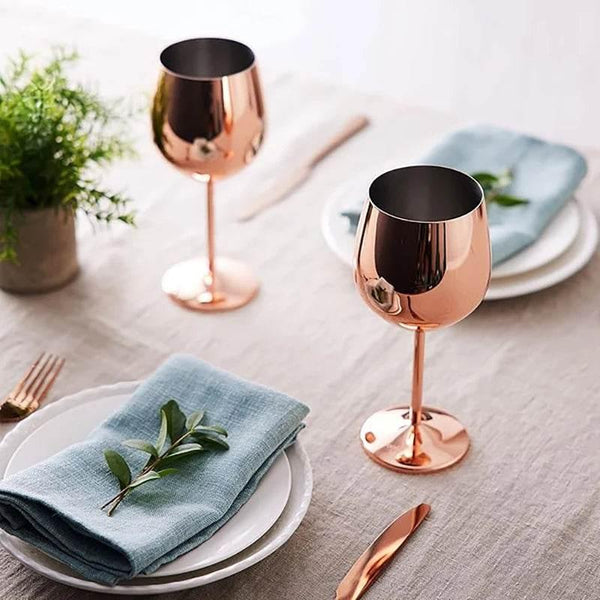 Edelstahl Weingläser Rotwein Cocktail (6er Set in 4 Farben) – Kochschein