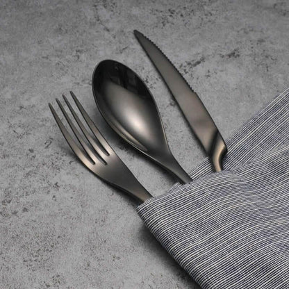 Extravagantes schwarzes Edelstahl Besteck Set (Einzeln bestellen) - Kochschein