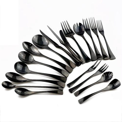 Extravagantes schwarzes Edelstahl Besteck Set (Einzeln bestellen) - Kochschein