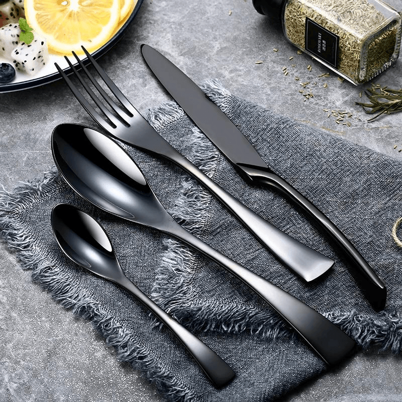 Extravagantes Edelstahl Besteckset (Silber, Gold, Rosé, Schwarz, Regenbogen) - Kochschein