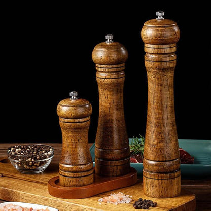 Klassische Gewürzmühle - Pfeffermühle aus Eichenholz (drei Größen) - Kochschein
