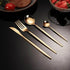 Goldenes Besteckset 24-teilig aus Edelstahl | ELEGANT - Kochschein