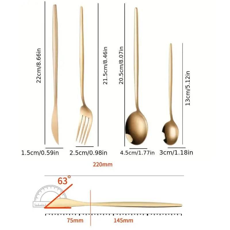 Goldenes Besteckset 24-teilig aus Edelstahl | ELEGANT - Kochschein