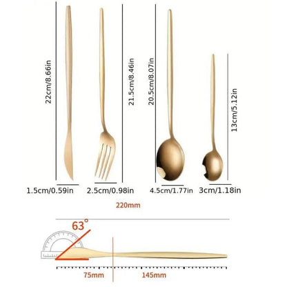 Goldenes Besteckset 24-teilig aus Edelstahl | ELEGANT - Kochschein