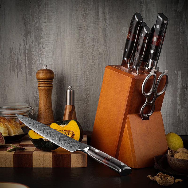 GRANDSHARP Japanisches 9-teiliges Damastmesser-Set | 67-Lagen - Kochschein