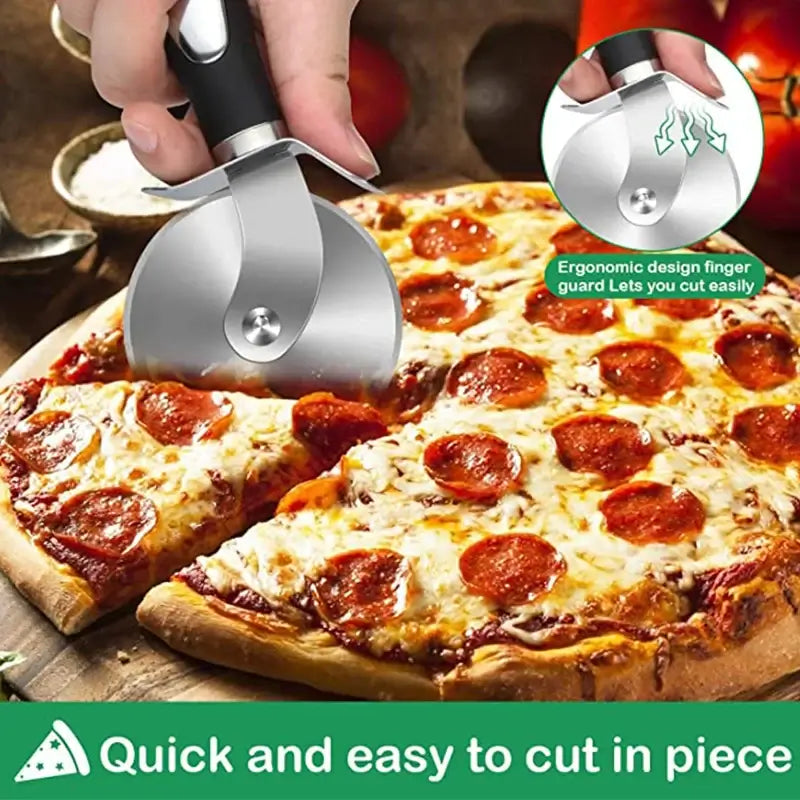 Premium Stainless Steel Kitchen Pizza Cutter Wheel Server Tools Home Knife Waffle Cookies Cake Bread Dough Slicer Baking Gadgets nur €7.90 - Kochschein