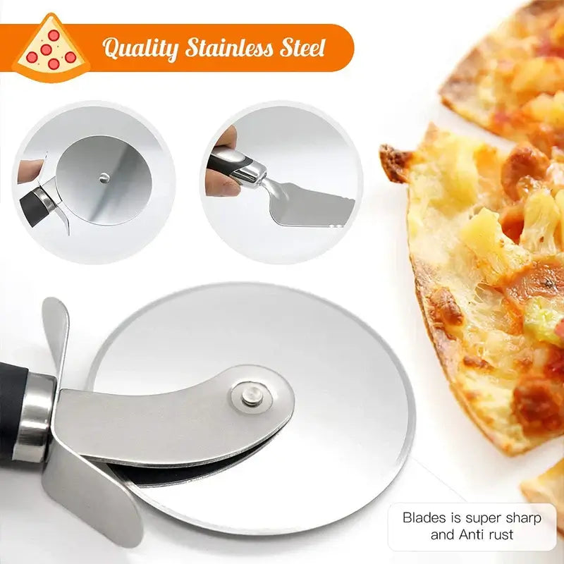 Premium Stainless Steel Kitchen Pizza Cutter Wheel Server Tools Home Knife Waffle Cookies Cake Bread Dough Slicer Baking Gadgets nur €7.90 - Kochschein