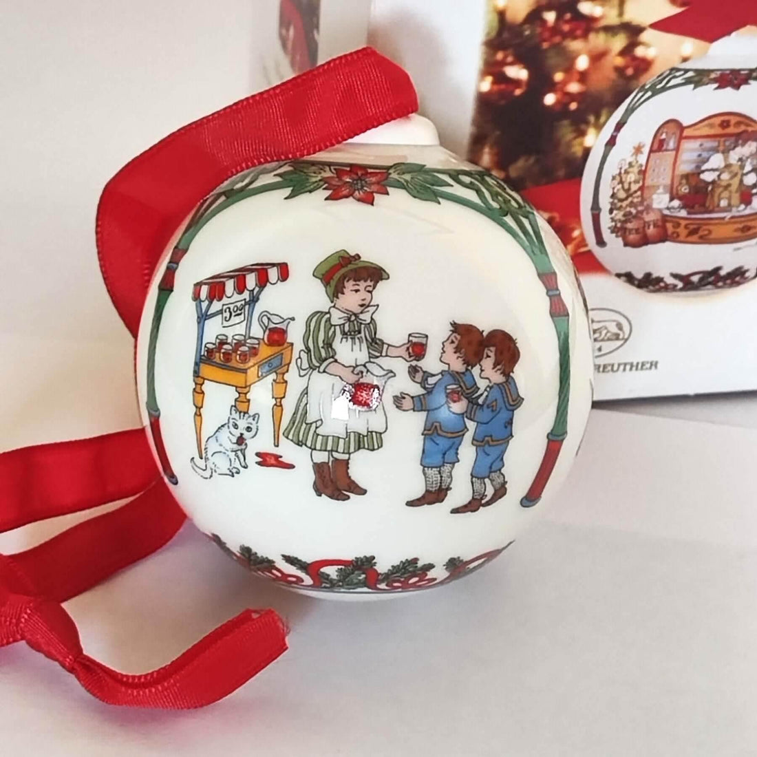 Hutschenreuther Weihnachtskugel 1998 - Limitierte Auflage - Kochschein