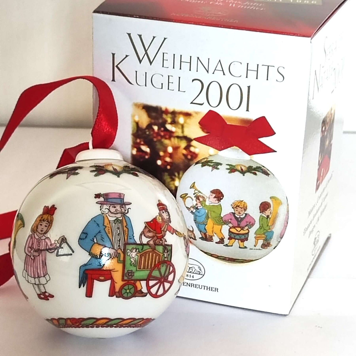 Hutschenreuther Weihnachtskugel 2001 - Limitierte Kollektion - Kochschein