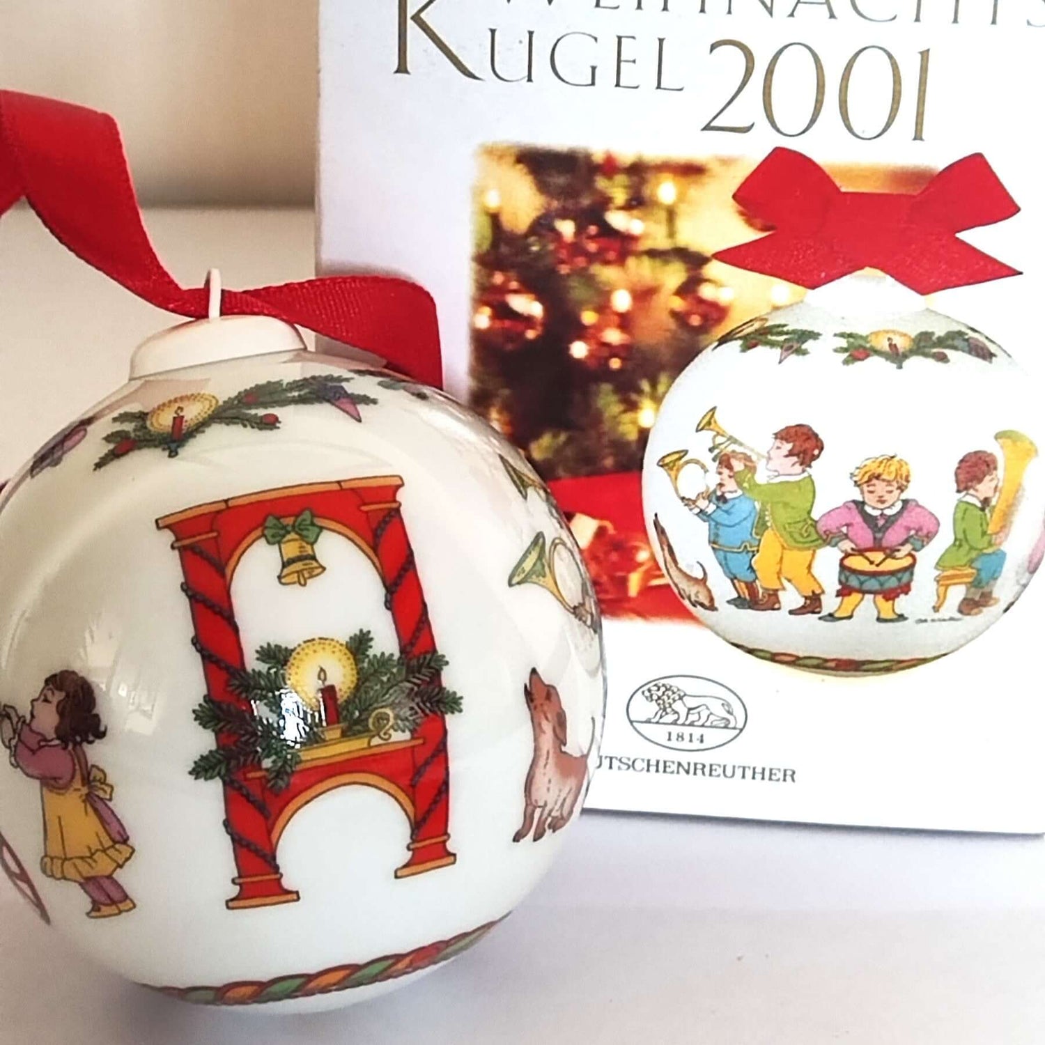 Hutschenreuther Weihnachtskugel 2001 - Limitierte Kollektion - Kochschein