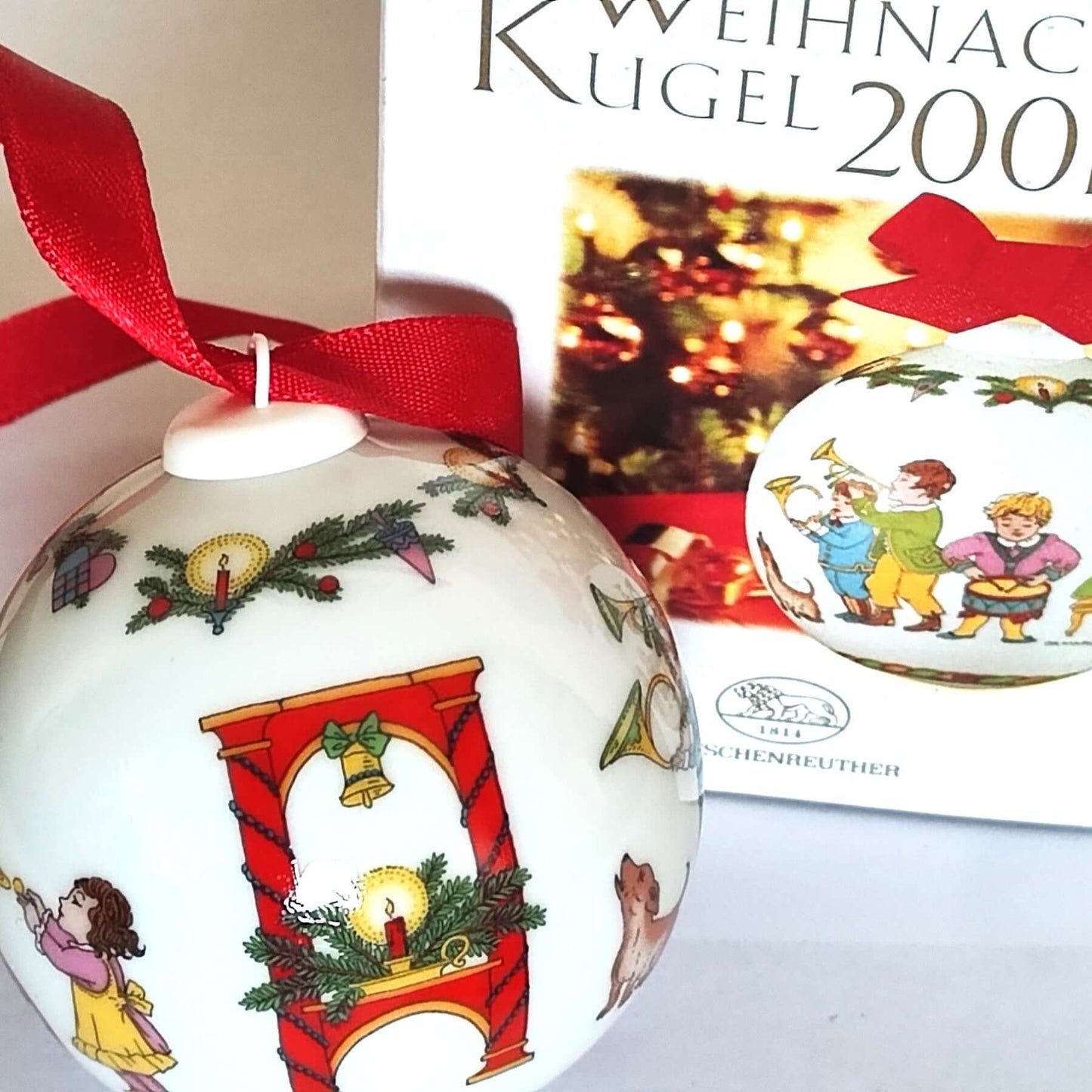 Hutschenreuther Weihnachtskugel 2001 - Limitierte Kollektion - Kochschein