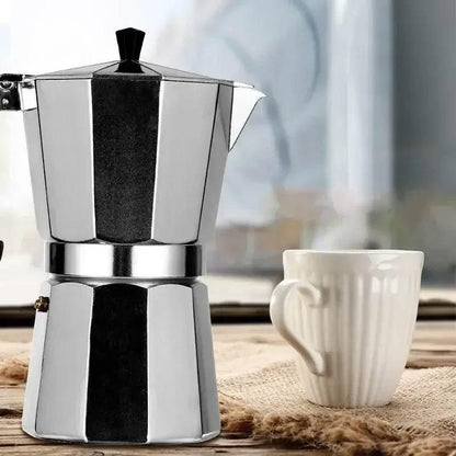 Italienischer Espressokocher aus Aluminium (6 Größen) - Kochschein